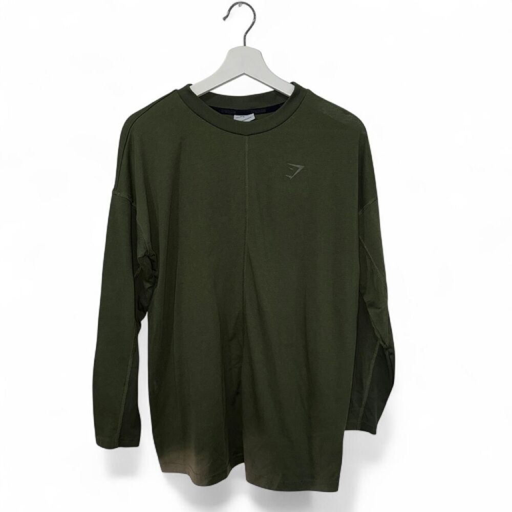 Gymshark Men’s Small Olive Green Long Sleeve Athletic Workout Shirt